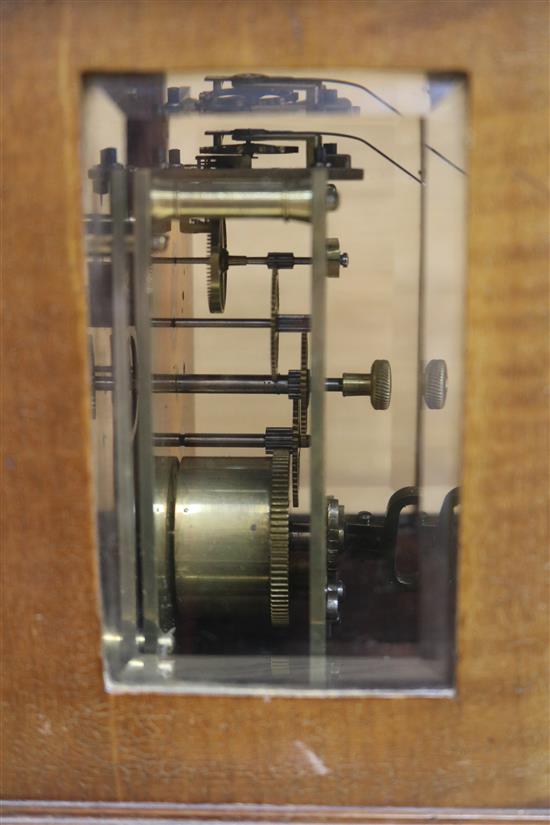 A mahogany mantel clock